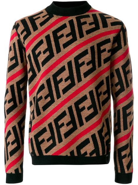 fendi red white blue striped sweater|fendi jumper men's.